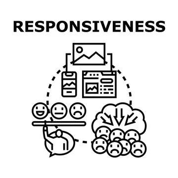 Responsiveness concept adapting website for user experience Stock Illustration