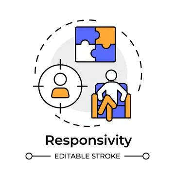Responsivity multi color concept icon Stock Illustration