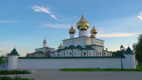 Ressurection Monastery in historic town of Uglich, touristic landmark in Russia Stock Footage 314487008