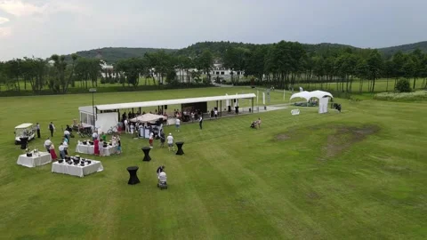 Rest after golf, catering lounge Stock Footage 142905009