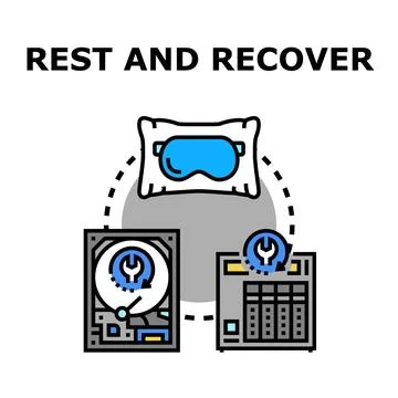 Rest and recover digital data system concept Stock Illustration