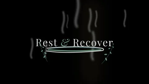 Rest and recover text animation on dark background Stock Footage 344585018