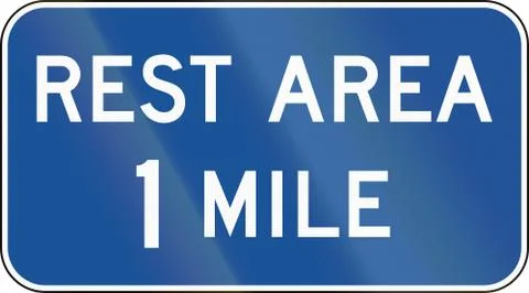 Rest Area 1 Mile Stock Illustration