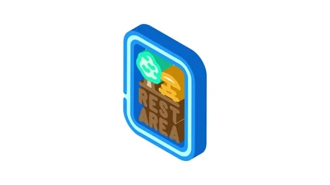 Rest area highway road isometric icon animation Stock Footage 327275706