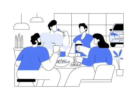 Rest area isolated cartoon vector illustrations. Ilustración de archivo