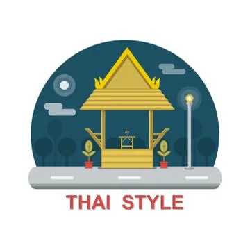 Rest area thai style vector illustration Stock Illustration