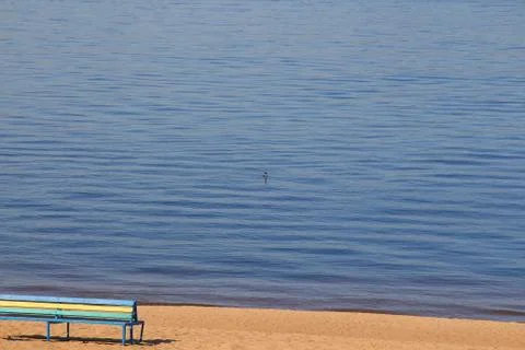 The Rest on the beach of the Volga River. Foto stock