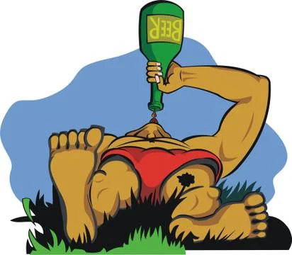 Rest with beer Stock Illustration