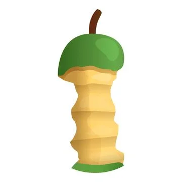 Rest of bite pear icon, cartoon style Illustrazione stock