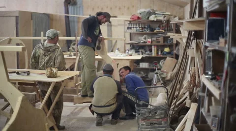 Rest carpenters at the shipyard Stock Footage 59520847