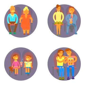 Rest in the cinema Stock Illustration