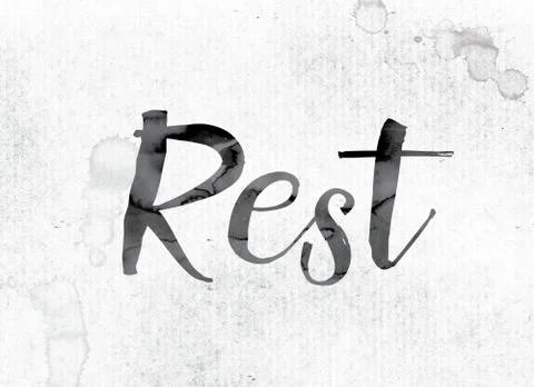 Rest Concept Painted in Ink Stock Illustration