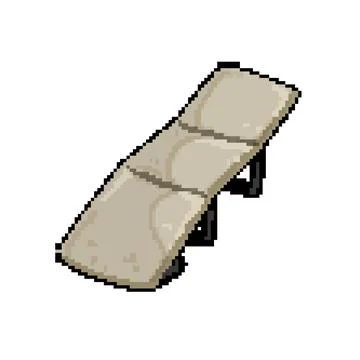 Rest cot camp pixel art vector illustration Stock Illustration