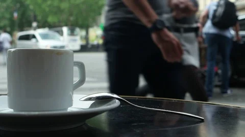 Rest with a cup of coffee in Paris Stock Footage 91444729