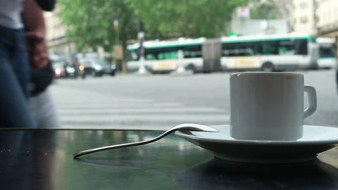 Rest with a cup of coffee in Paris Stock Footage 91542055