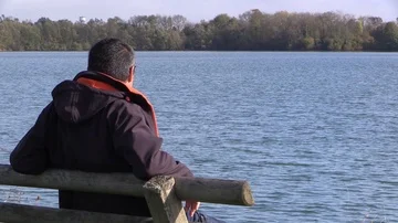Rest at the edge of a lake Stock Footage 86058023