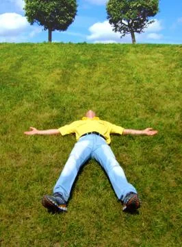 Rest on a grass Stock Photos
