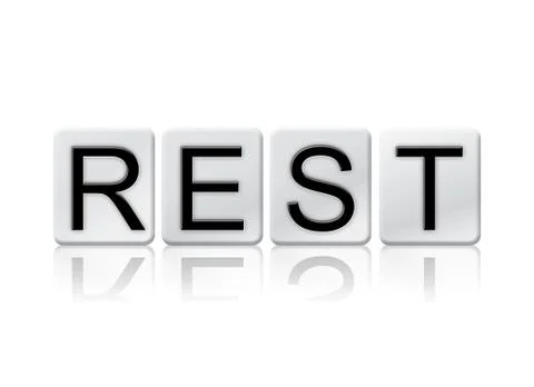 Rest Isolated Tiled Letters Concept and Theme Stock Illustration