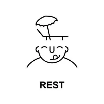 Rest on mind icon. Element of human mind icon for mobile concept and web apps Illustration
