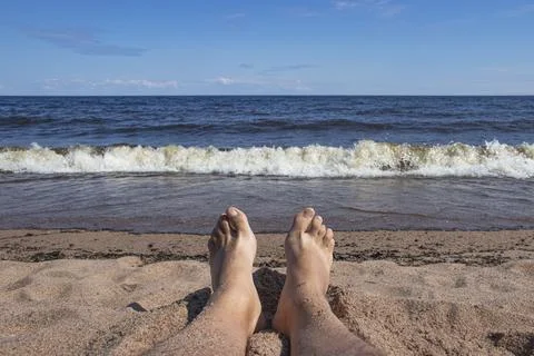 Rest on the ocean coast. Stock Photos