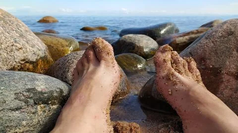 Rest on the ocean coast. Stock Photos