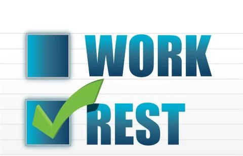Rest over work check mark selection illustration Stock Illustration