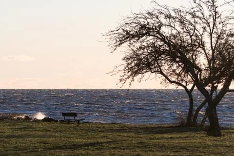 Rest place by seaside Stock Photos