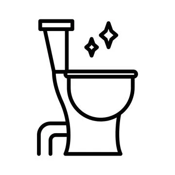 Rest room linear logo mark in black and white Stock Illustration