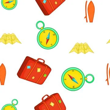 Rest on sea pattern, cartoon style Stock Illustration