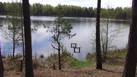 Rest on the spring Streshno Lake Stock Footage 104819499