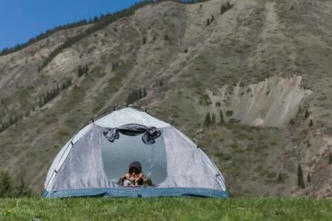 Rest in tent Stock Photos
