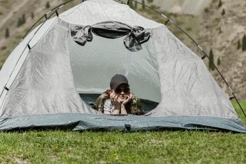 Rest in tent Stock Photos