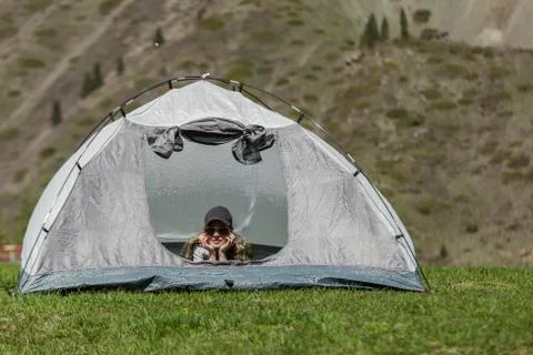 Rest in tent Stock Photos