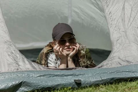 Rest in tent Stock Photos