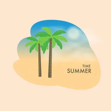Rest under a palm tree on the seashore Stock-Illustration