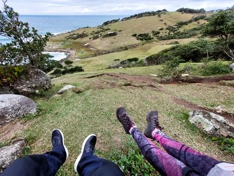 Rest With a View: Trail Break Facing Paradise Stock Photos