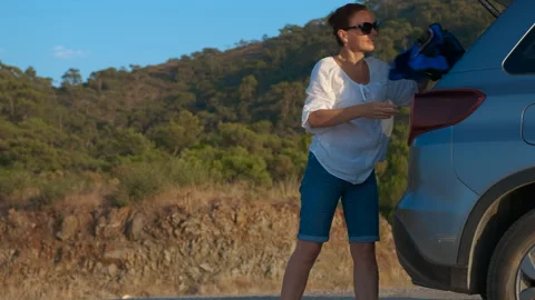 Rest while traveling by car. Stock Footage 314950475