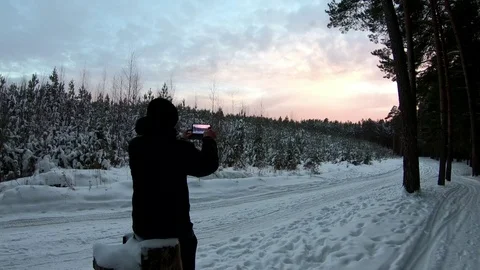 Rest in the winter forest Stock Footage 101401545