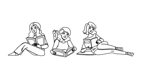 Rest woman reading bed vector Stock Illustration