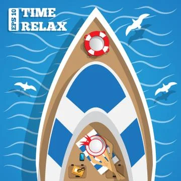 Rest on the yacht. Stock Illustration