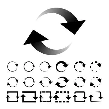 Restart Arrows Interface Button Signs Set Vector Stock Illustration