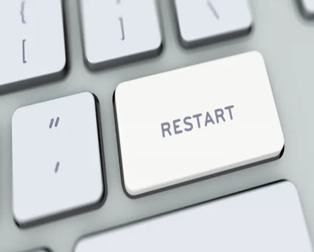 Restart button on computer keyboard. Key is pressed, click for HD Stock Footage 35648083