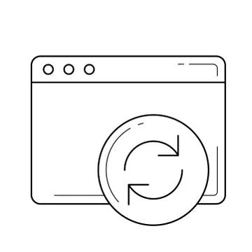 Restart button line icon. Illustrazione stock