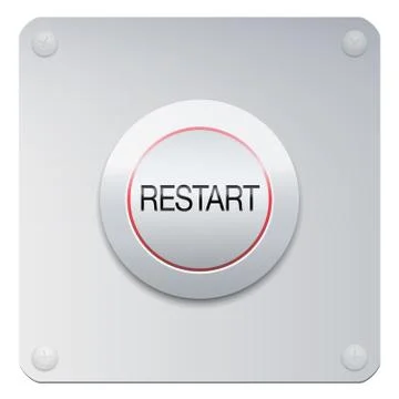 Restart Button Relaunch Reboot Reset New Start Illustrazione stock