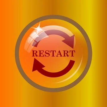 Restart icon. Internet button on colored background. . Stock Illustration