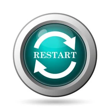 Restart icon. internet button on white background.. Stock Illustration