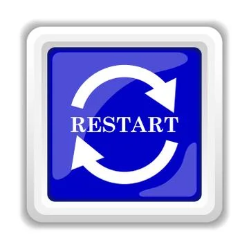 Restart icon. Internet button on white background.. Stock Illustration