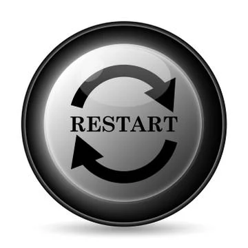 Restart icon. Internet button on white background.. Stock Illustration