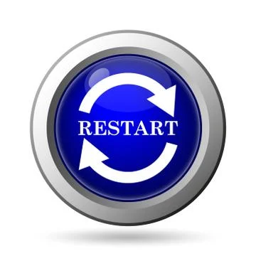 Restart icon. Internet button on white background.. Stock Illustration