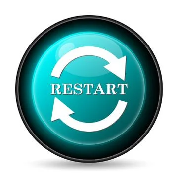 Restart icon. Internet button on white background.. Stock Illustration
